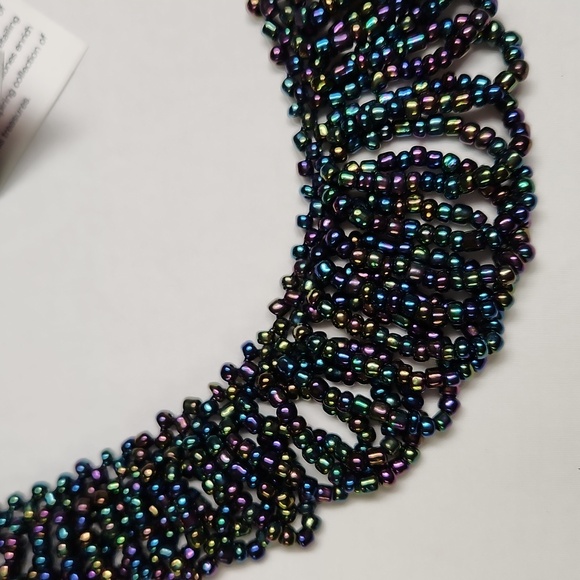 Broken Clasp Peacock Colored STATEMENT NECKLACE - Picture 5 of 12